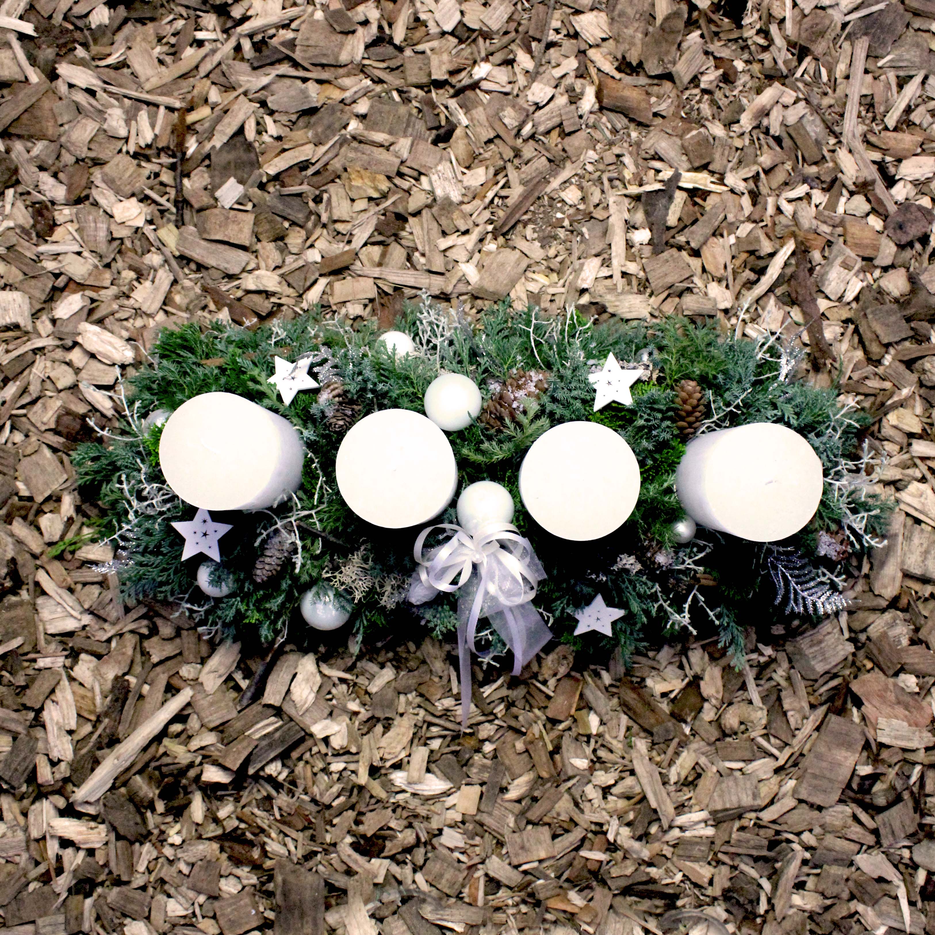 Adventsracette weiss: 125.-