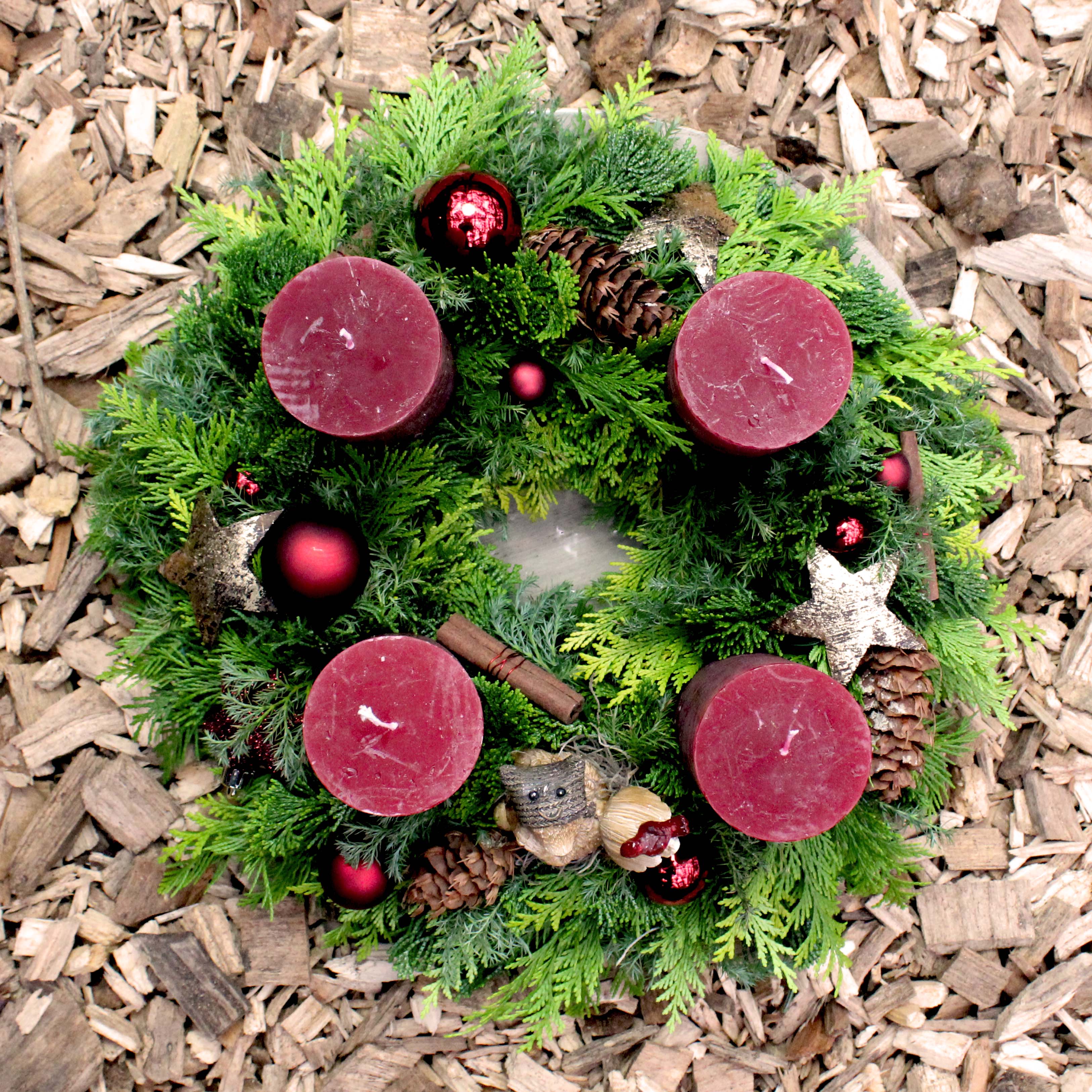 Adventskranz dunkelrot: 77.-